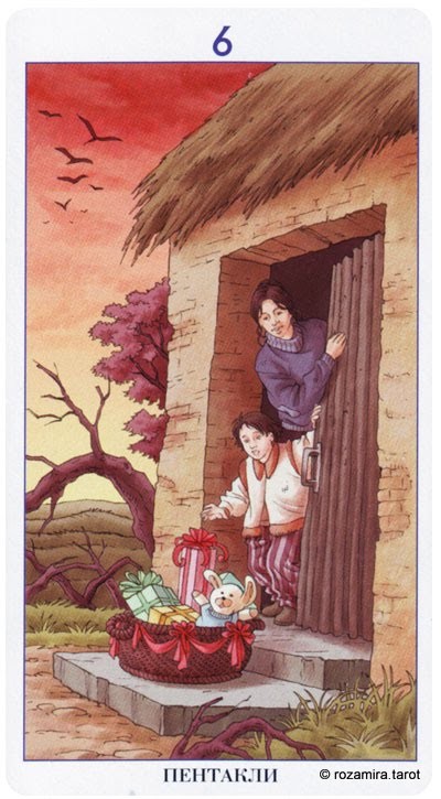 Six of Pentacles — Tarot card, Tarot of the 78 Doors deck
