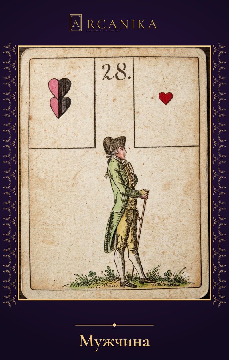 Man — Lenormand Oracle card (A♥)