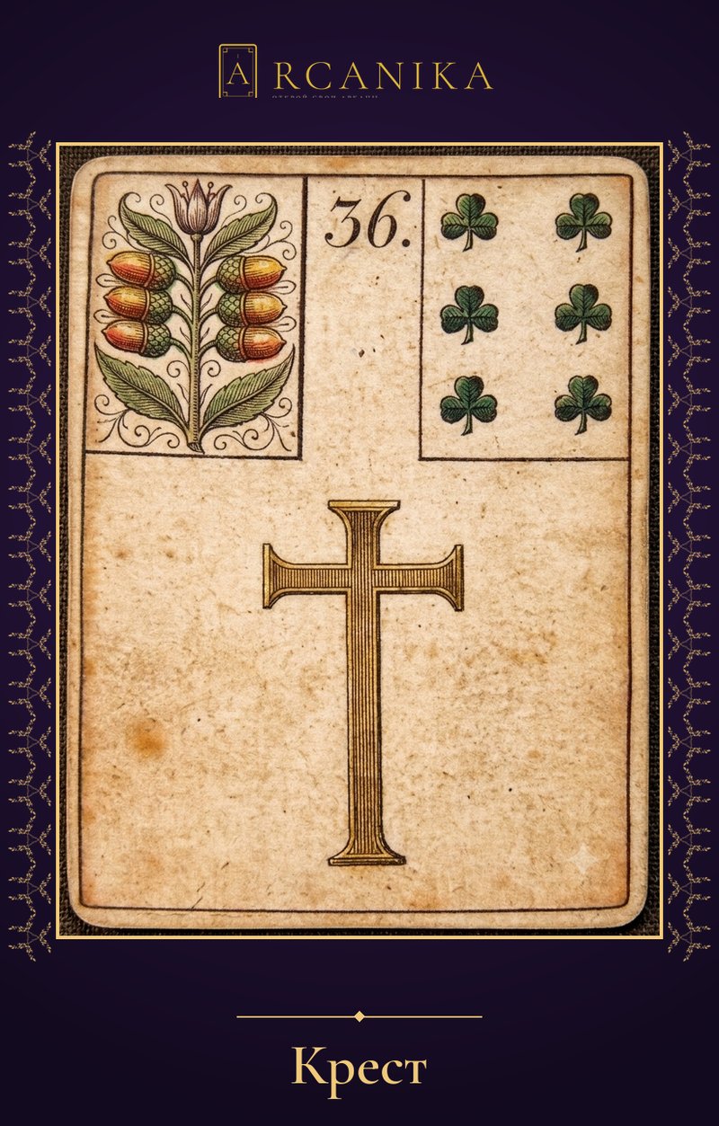 Cross — Lenormand Oracle card (6♣)
