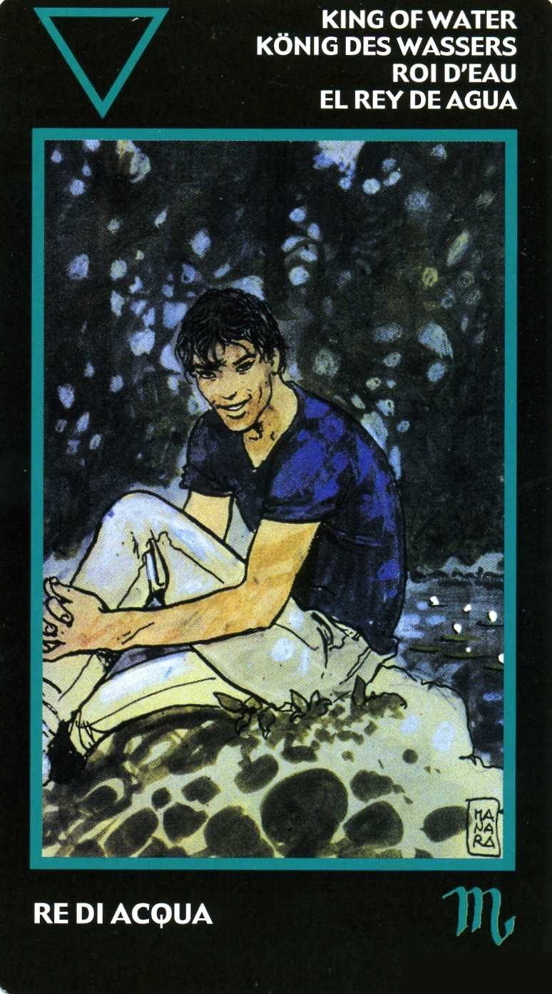 King of Water — Tarot card, Manara Erotic Tarot deck