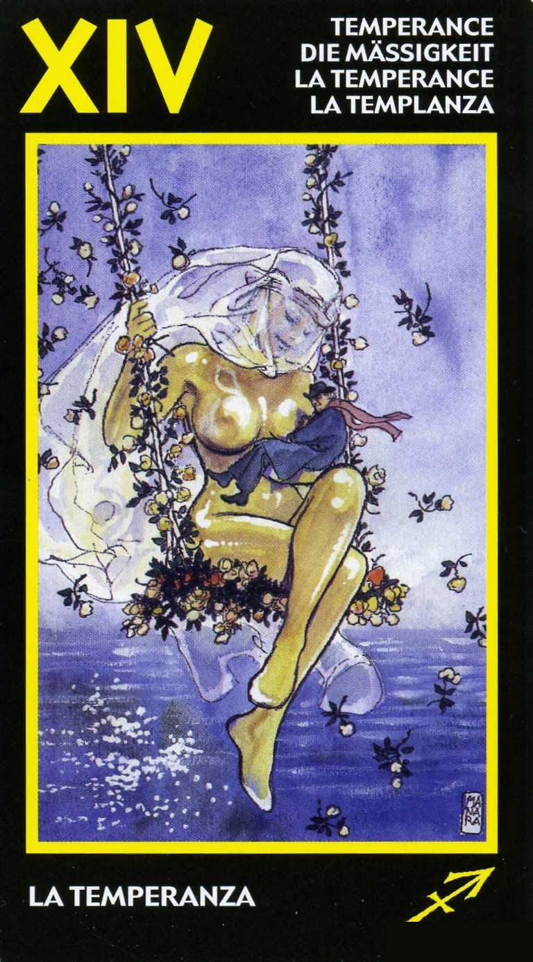 Temperance — Tarot card, Manara Erotic Tarot deck