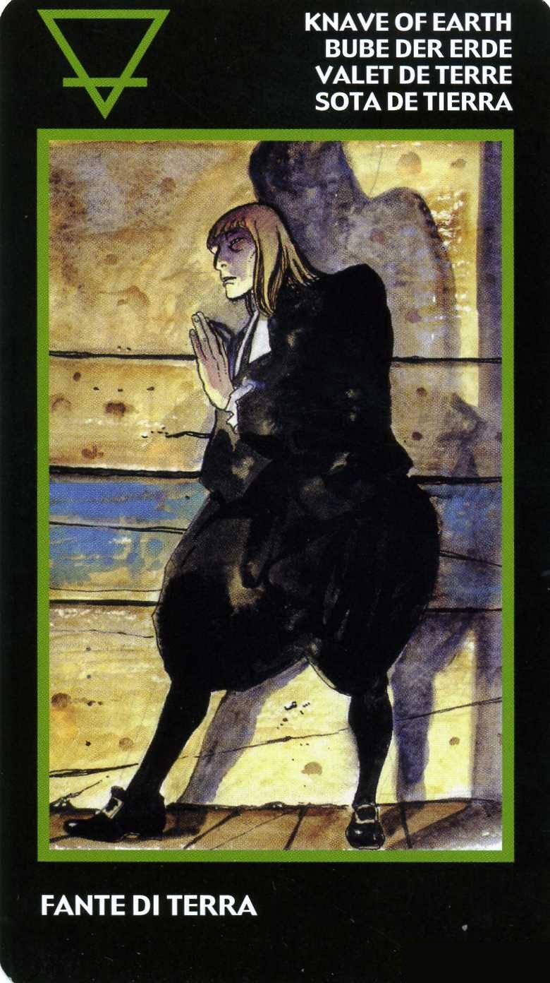 Page of Earth — Tarot card, Manara Erotic Tarot deck