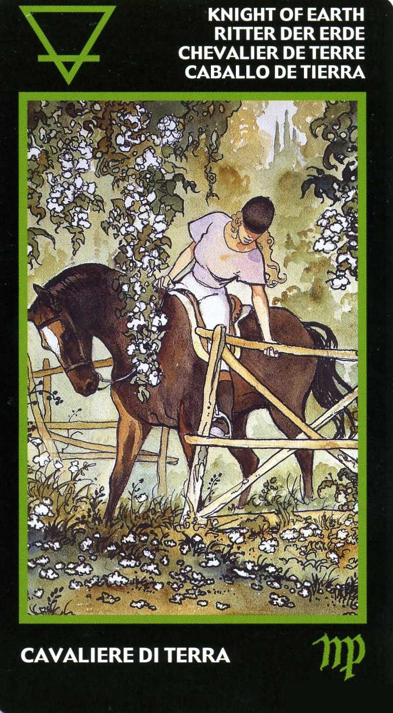 Knight of Earth — Tarot card, Manara Erotic Tarot deck