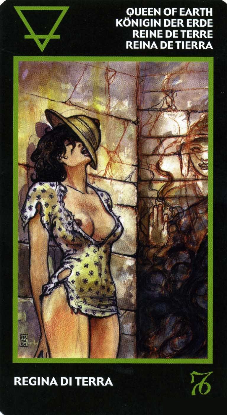 Queen of Earth — Tarot card, Manara Erotic Tarot deck