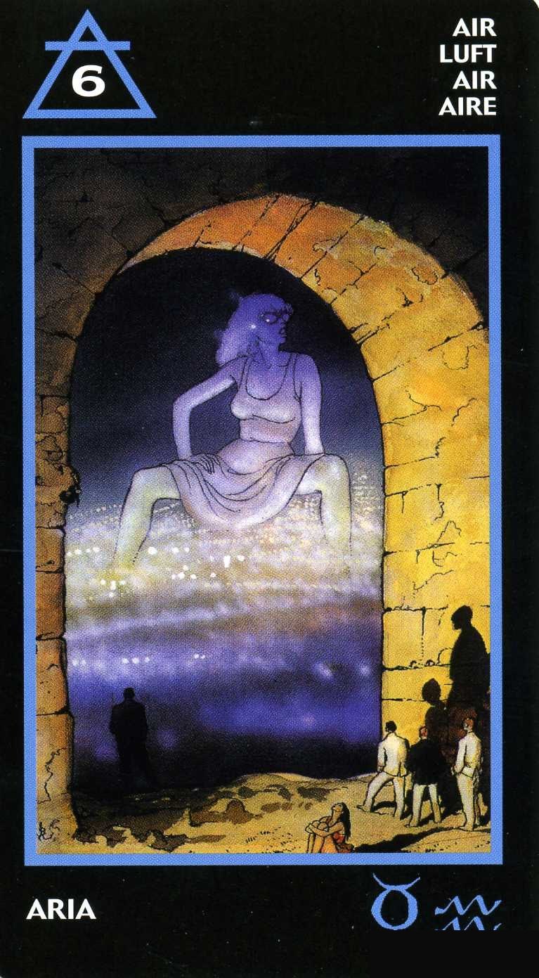 Six of Air — Tarot card, Manara Erotic Tarot deck