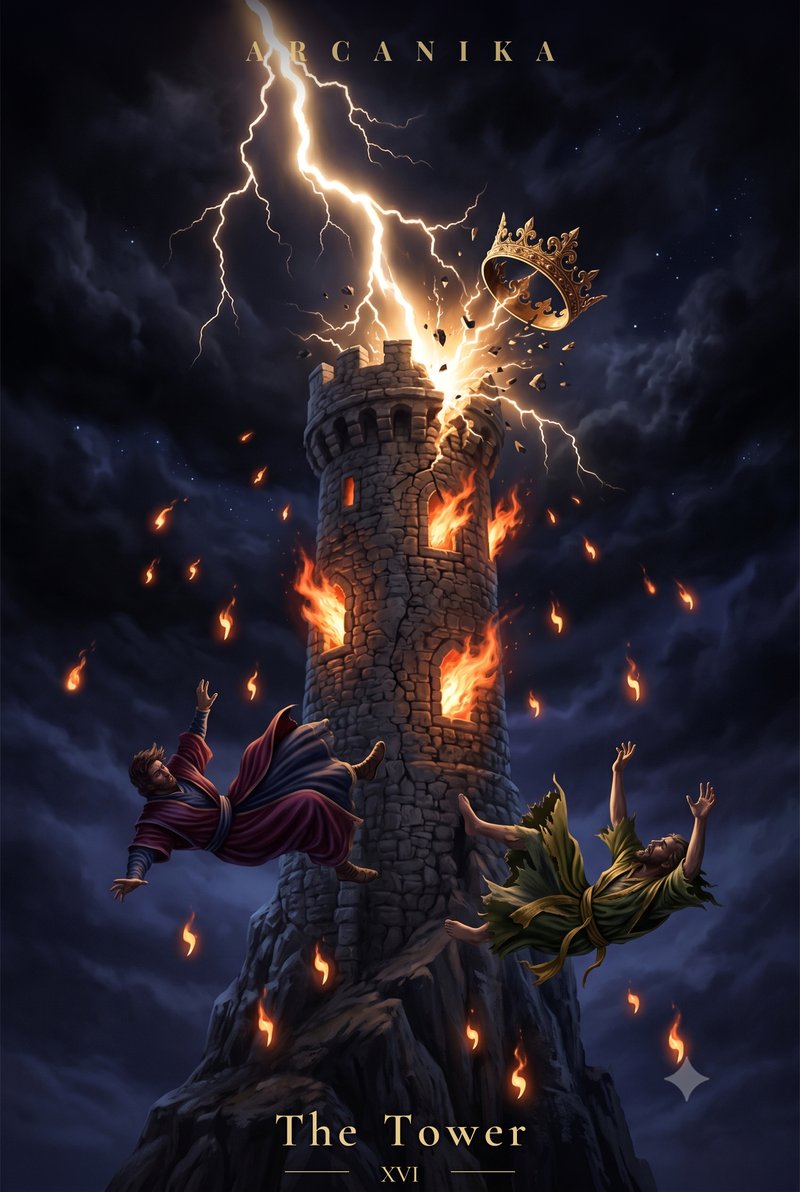 The Tower — Tarot card, Soblazn — Sensual Tarot deck