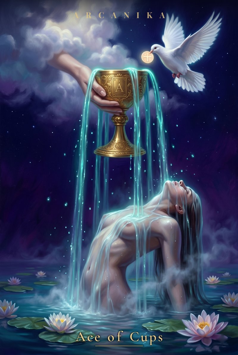 Ace of Cups — Tarot card, Soblazn — Sensual Tarot deck